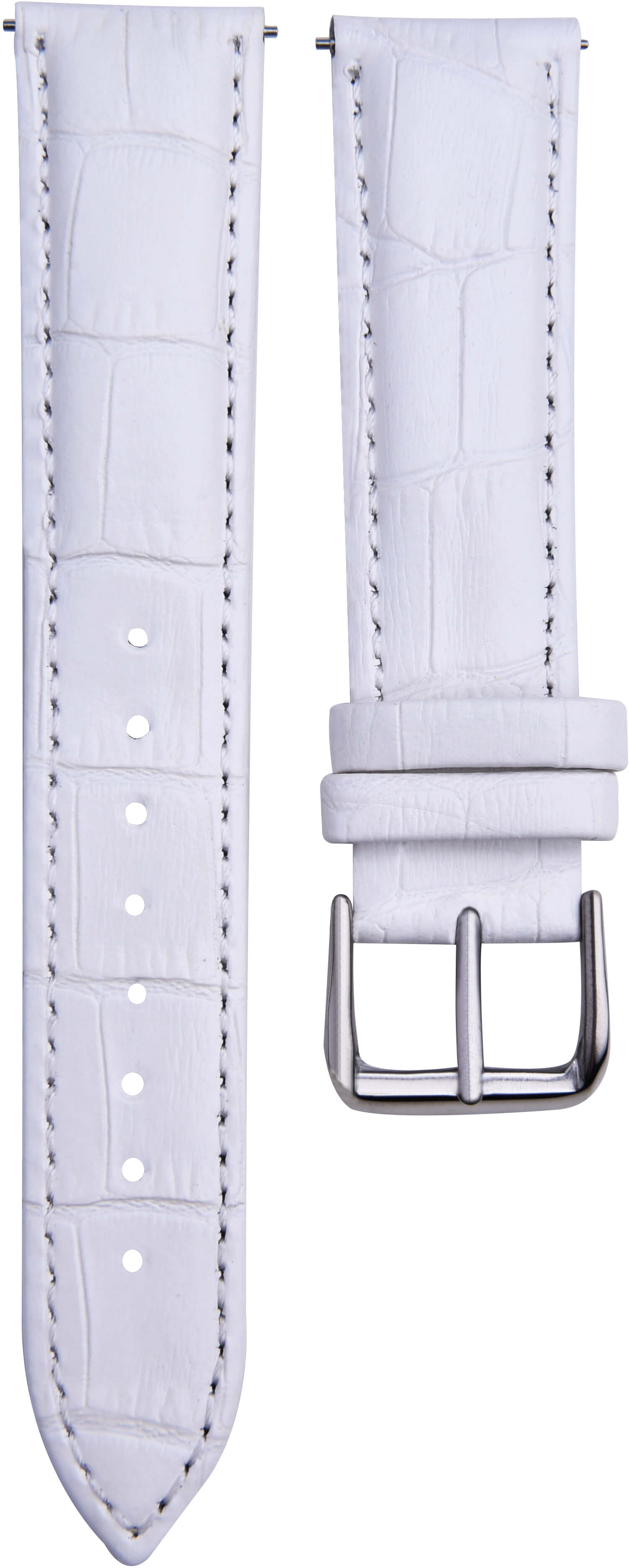 4wrist Kožený řemínek s krokodýlím vzorem - Bílý 18 mm