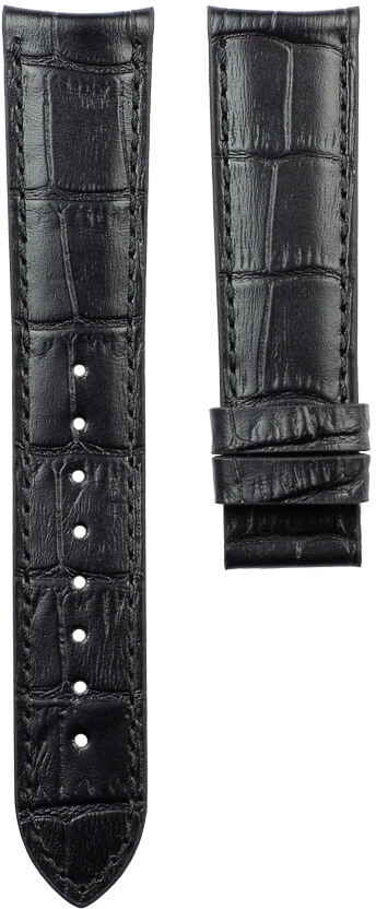 4wrist Kožený řemínek s krokodýlím vzorem - Černý 18 mm