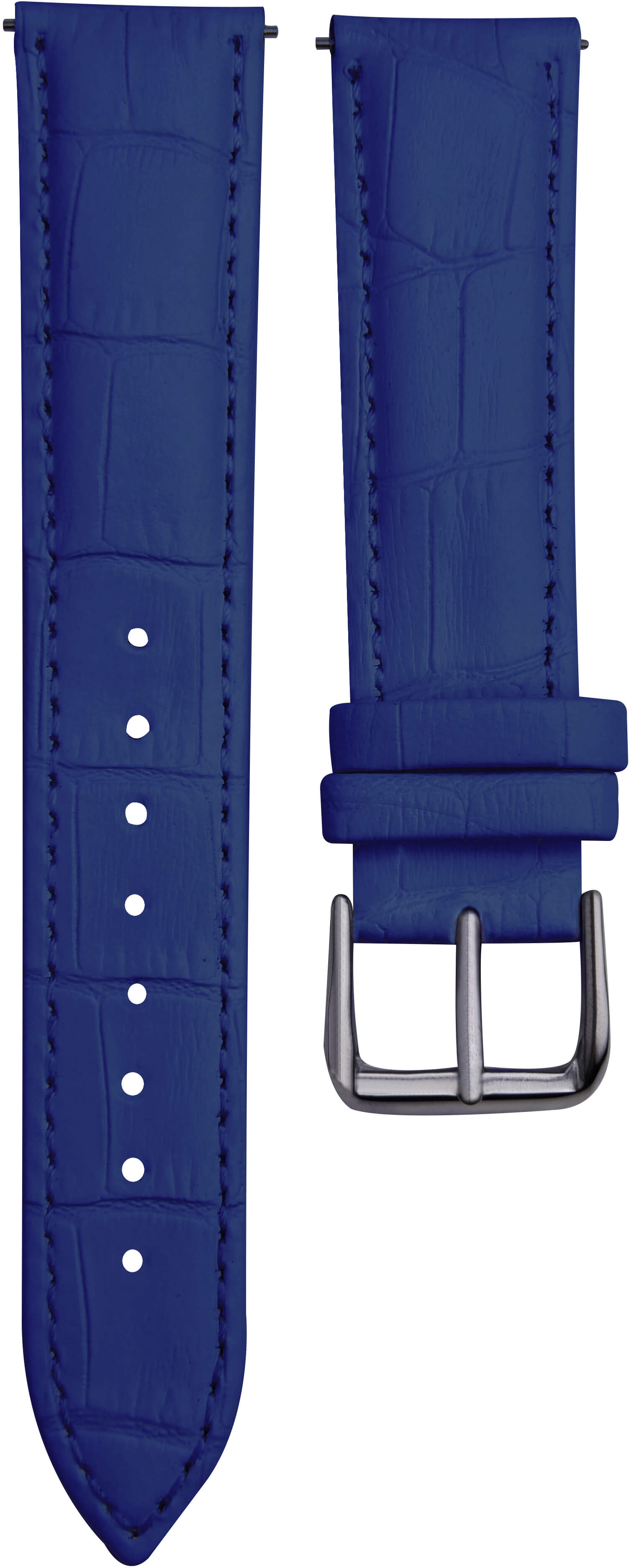 4wrist Kožený řemínek s krokodýlím vzorem - Modrý 18 mm