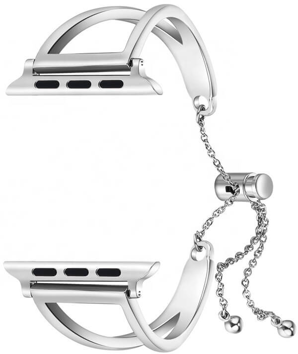 4wrist Nastavitelný ocelový tah pro Apple Watch - Stříbrný 42/44 mm