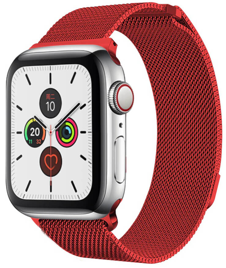 4wrist Ocelový milánský tah pro Apple Watch - Červený 42/44 mm