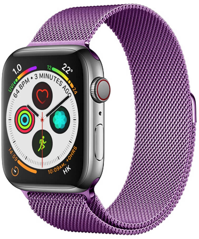 4wrist Ocelový milánský tah pro Apple Watch - Fialový 38/40 mm