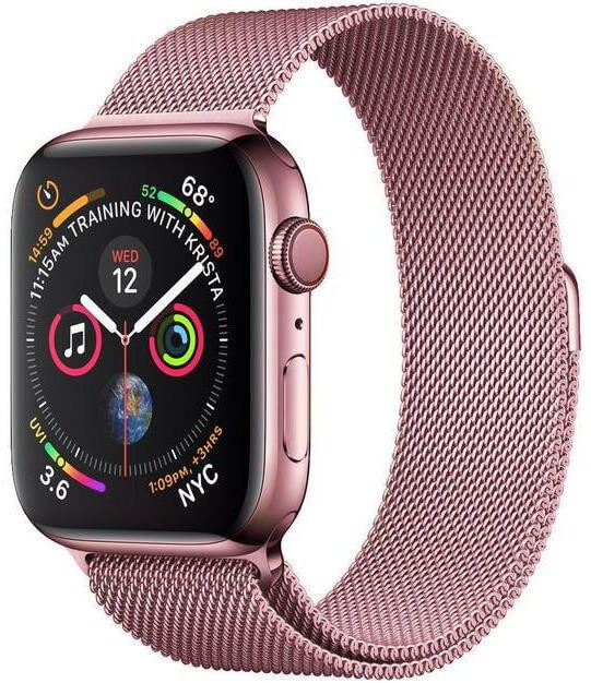 4wrist Ocelový milánský tah pro Apple Watch - Růžový 42/44 mm