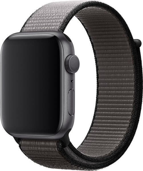 4wrist Provlékací sportovní řemínek pro Apple Watch - Černá/Šedá 42/44 mm