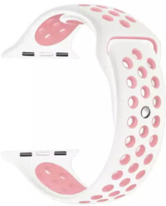 4wrist Silikonový řemínek pro Apple Watch - Bílá/Světle růžová 38/40 mm