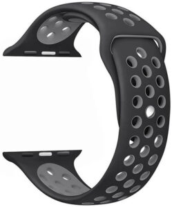 4wrist Silikonový řemínek pro Apple Watch - Černá/Šedá 42/44 mm