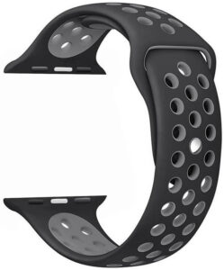 4wrist Silikonov&yacute; řem&iacute;nek pro Apple Watch - Čern&aacute;/&Scaron;ed&aacute; 42/44 mm