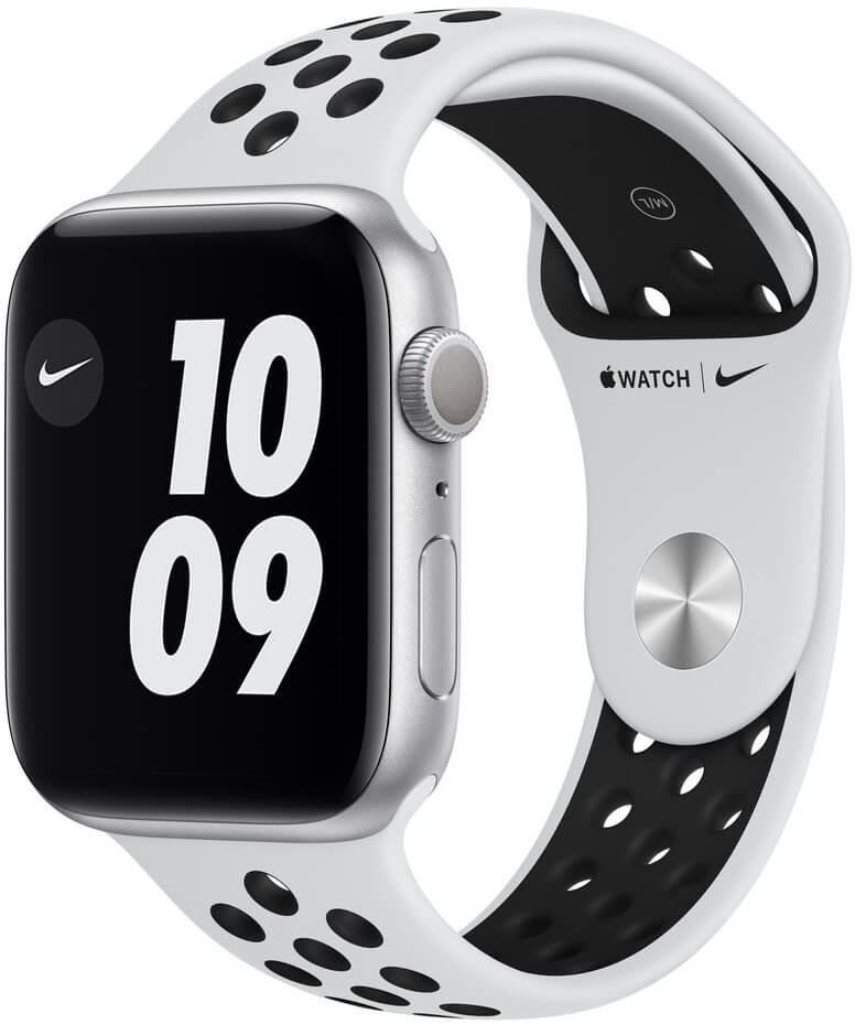 Apple Watch Nike Series 6 40mm stříbrný hliník s platinovým/černým sportovním řemínkem Nike