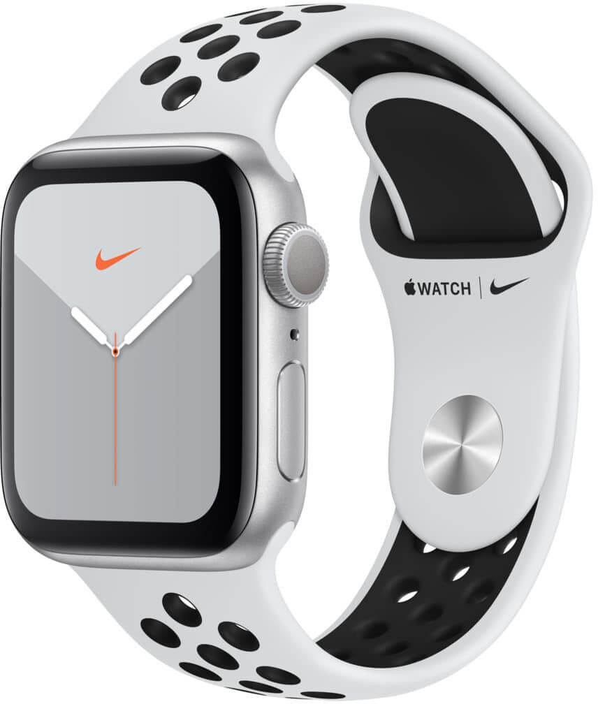 Apple Watch Series 5 Nike 40mm stříbrný hliník s bílým Nike řemínkem