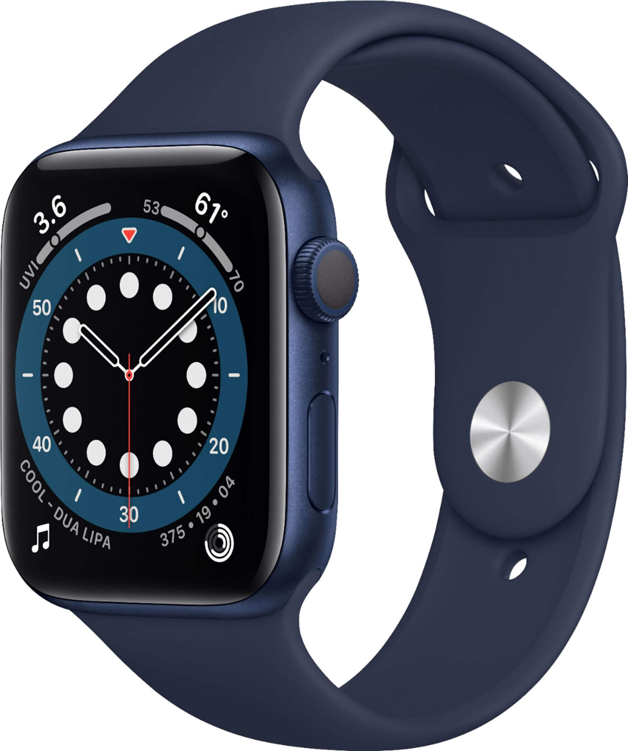 Apple Watch Series 6 44mm modrý hliník s námořnicky tmavomodrým sportovním řemínkem