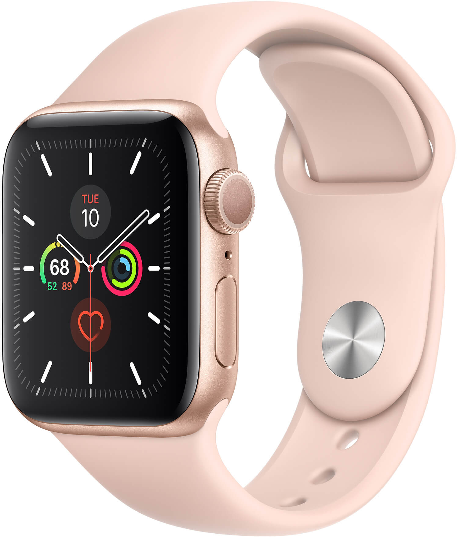 Apple Watch Series SE 44mm zlatý hliník s pískově růžovým sportovním řemínkem