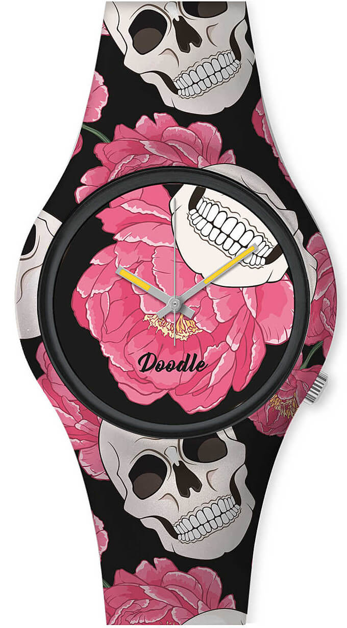 Doodle Santa Muerte Mood Flowers and Skulls DO35013