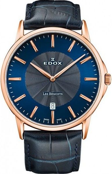 EDOX Les Bémonts Slim Line Date 56001-37R-BUIR