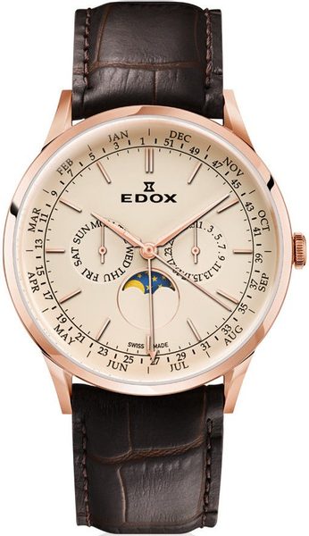 EDOX Les Vauberts Moonphase 40101-37RC-BEIR