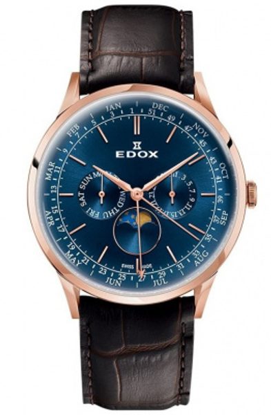EDOX Les Vauberts Moonphase 40101-37RC-BUIR