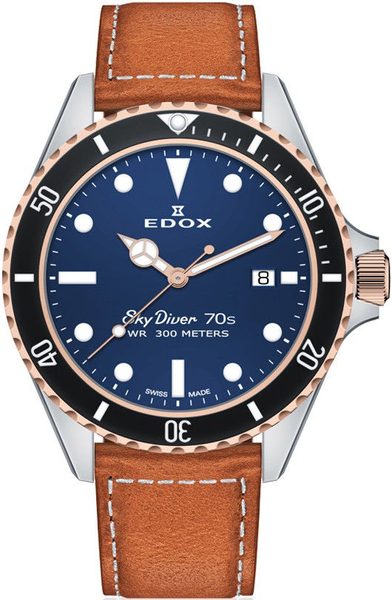 EDOX Skydiver 70s Date Quartz 53017-357RNC-BUI