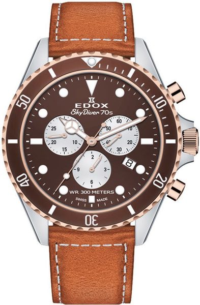 EDOX Skydiver 70s Date Quartz Chronograph 10238-357RBRC-BRIA