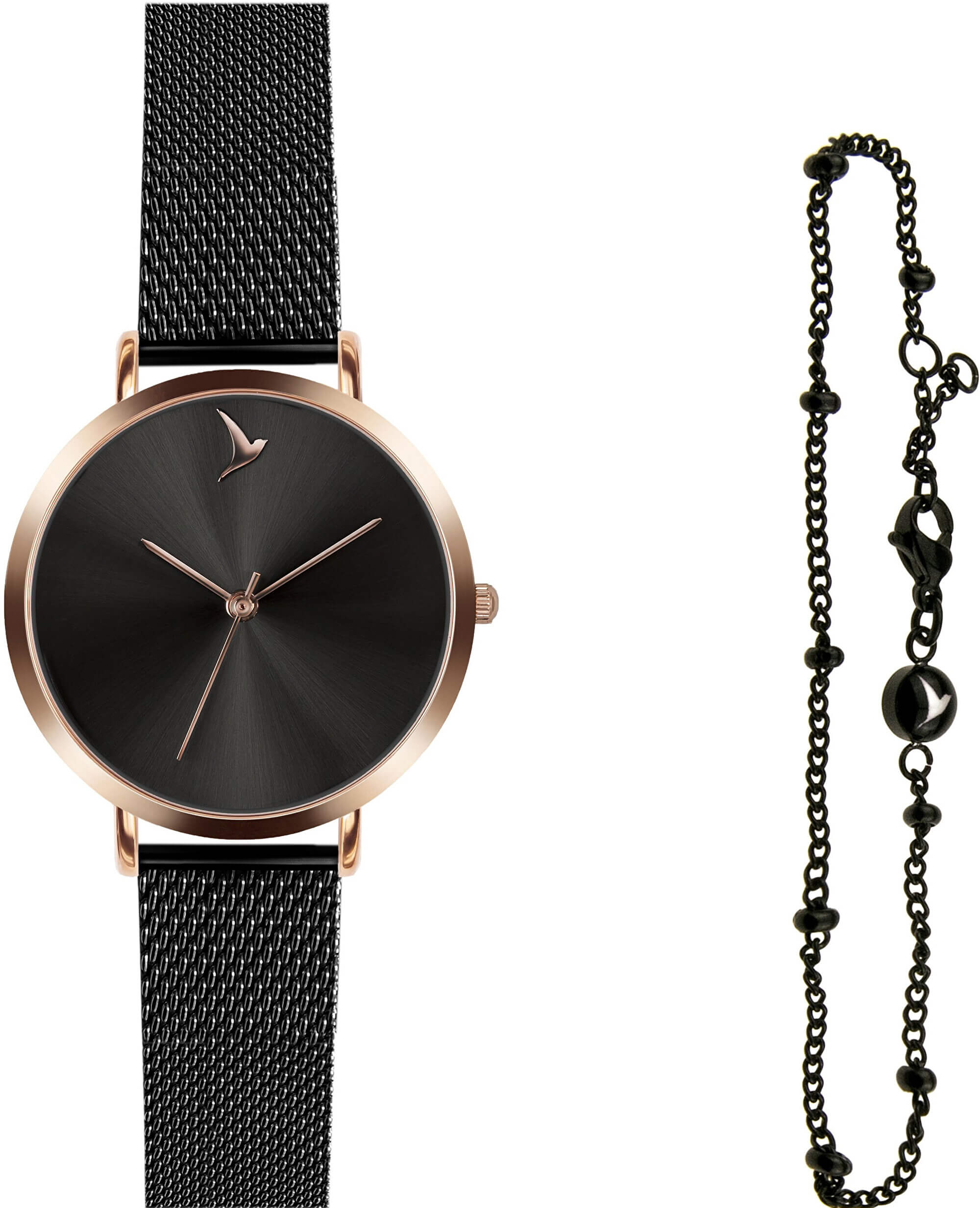 Emily Westwood Dárková sada Classic Dark Black Mesh & Bubbled Bracelet EWS046