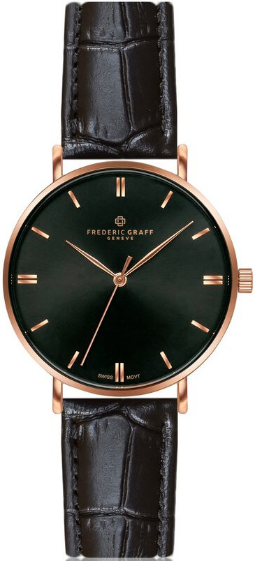 Frederic Graff Gasherbrum Black Croco Leather Strap Watch FBY-B009R