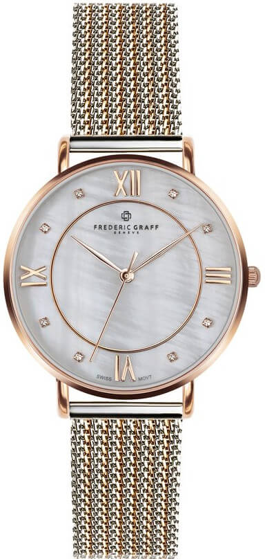 Frederic Graff Rose Liskamm 2 tone. Steel + Rose Gold Mesh FAI-2718