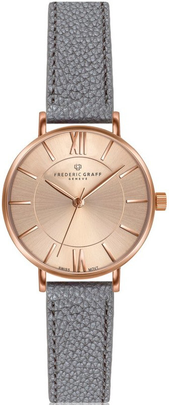 Frederic Graff Shispare Lychee Grey Leather Strap Watch FCG-B032R