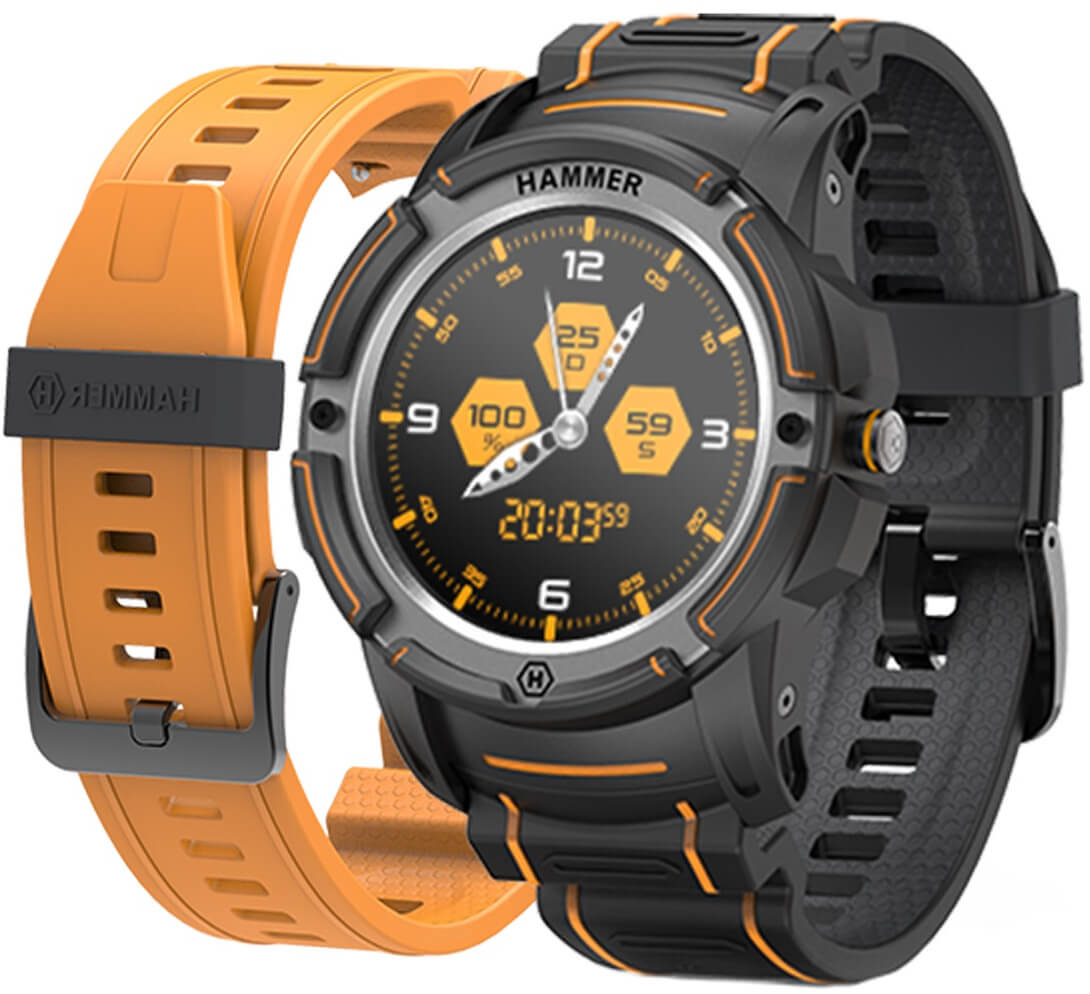 Hammer CHYTRÉ HODINKY HAMMER WATCH ORANŽOVO-ČERNÉ - SLEVA