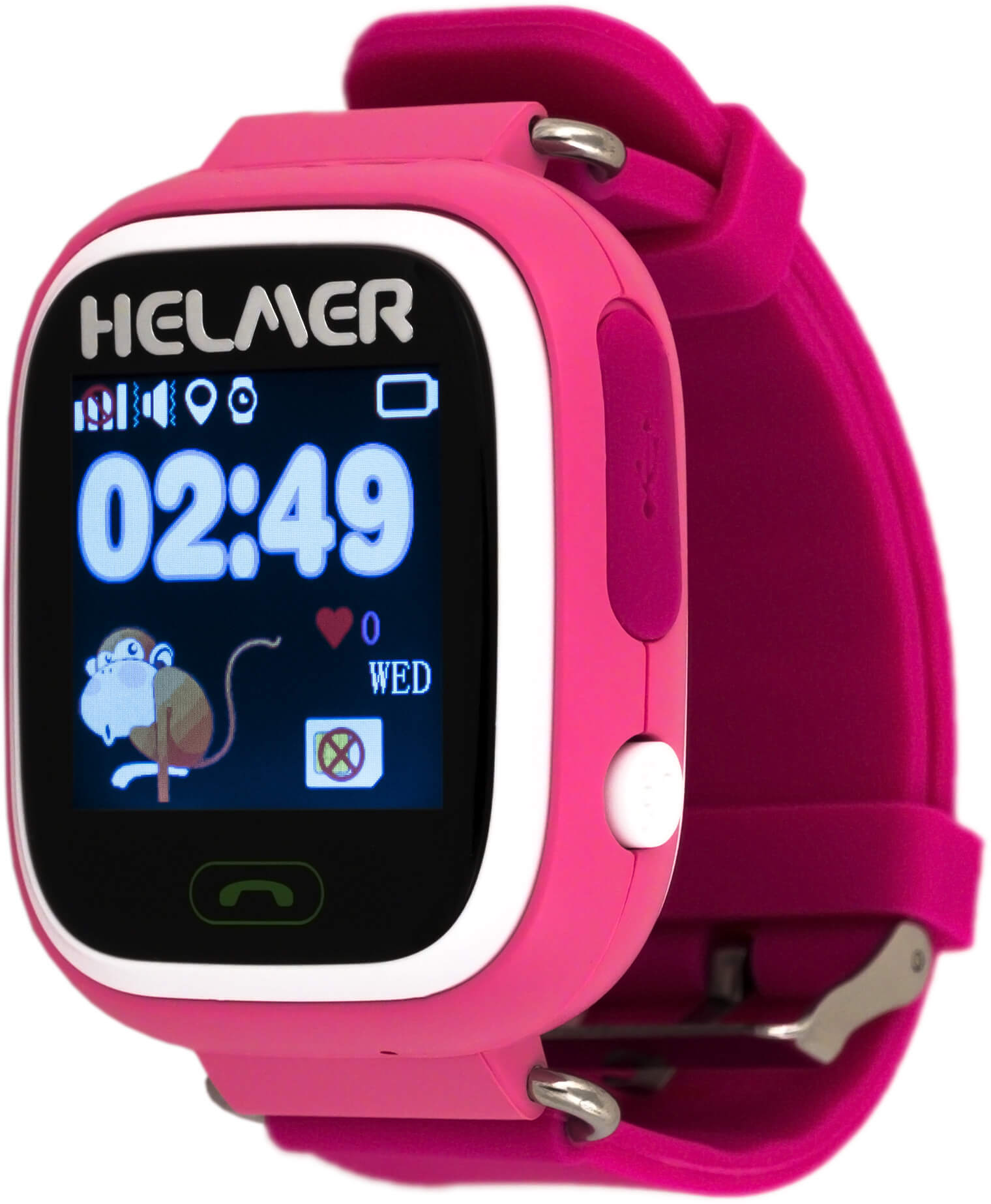 Helmer Chytré dotykové hodinky s GPS lokátorem LK 703 růžové - SLEVA