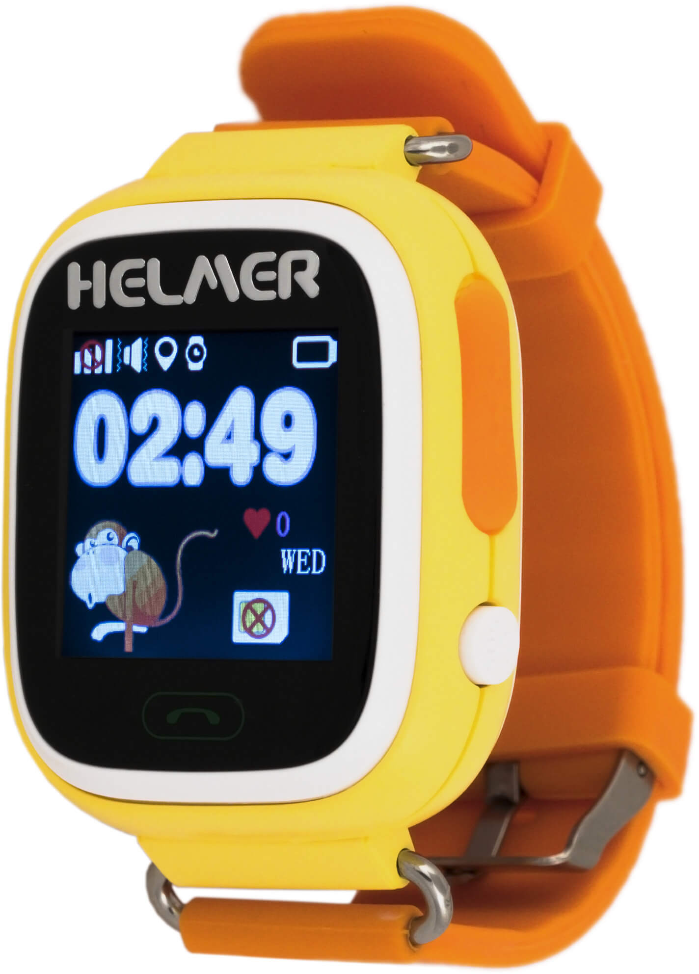 Helmer Chytré dotykové hodinky s GPS lokátorem LK 703 žluté - SLEVA