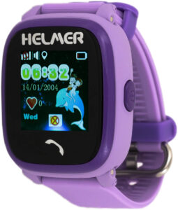 Helmer Chytré dotykové vodotěsné hodinky s GPS lokátorem LK 704 fialové - SLEVA