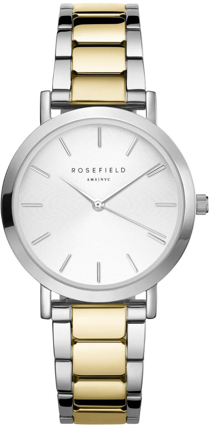 Rosefield The Tribeca White Sunray Steel Silver Gold Duo TWSSG-T63 - SLEVA