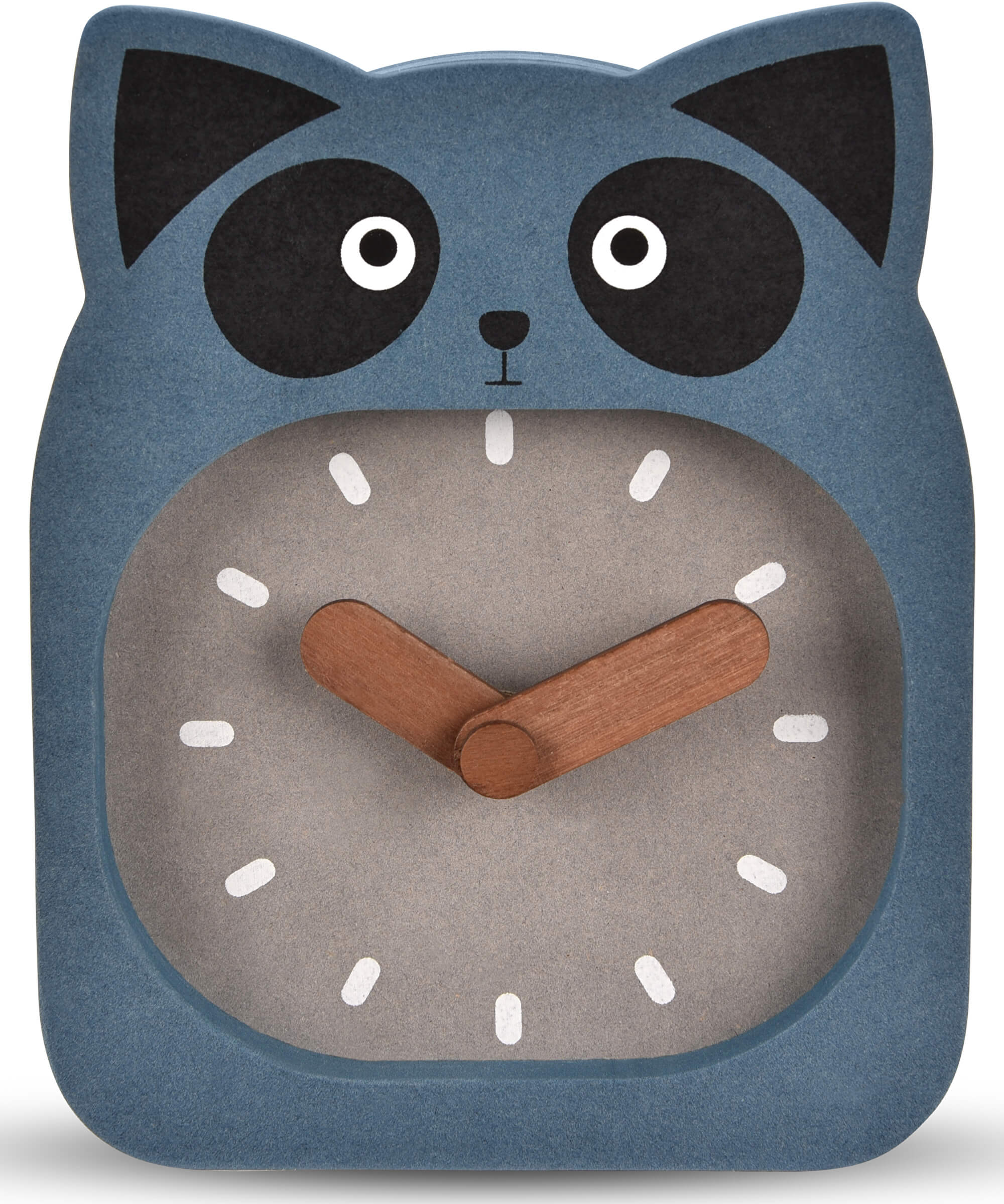 WeTime Dřevěné stolní hodiny s motivem mývala