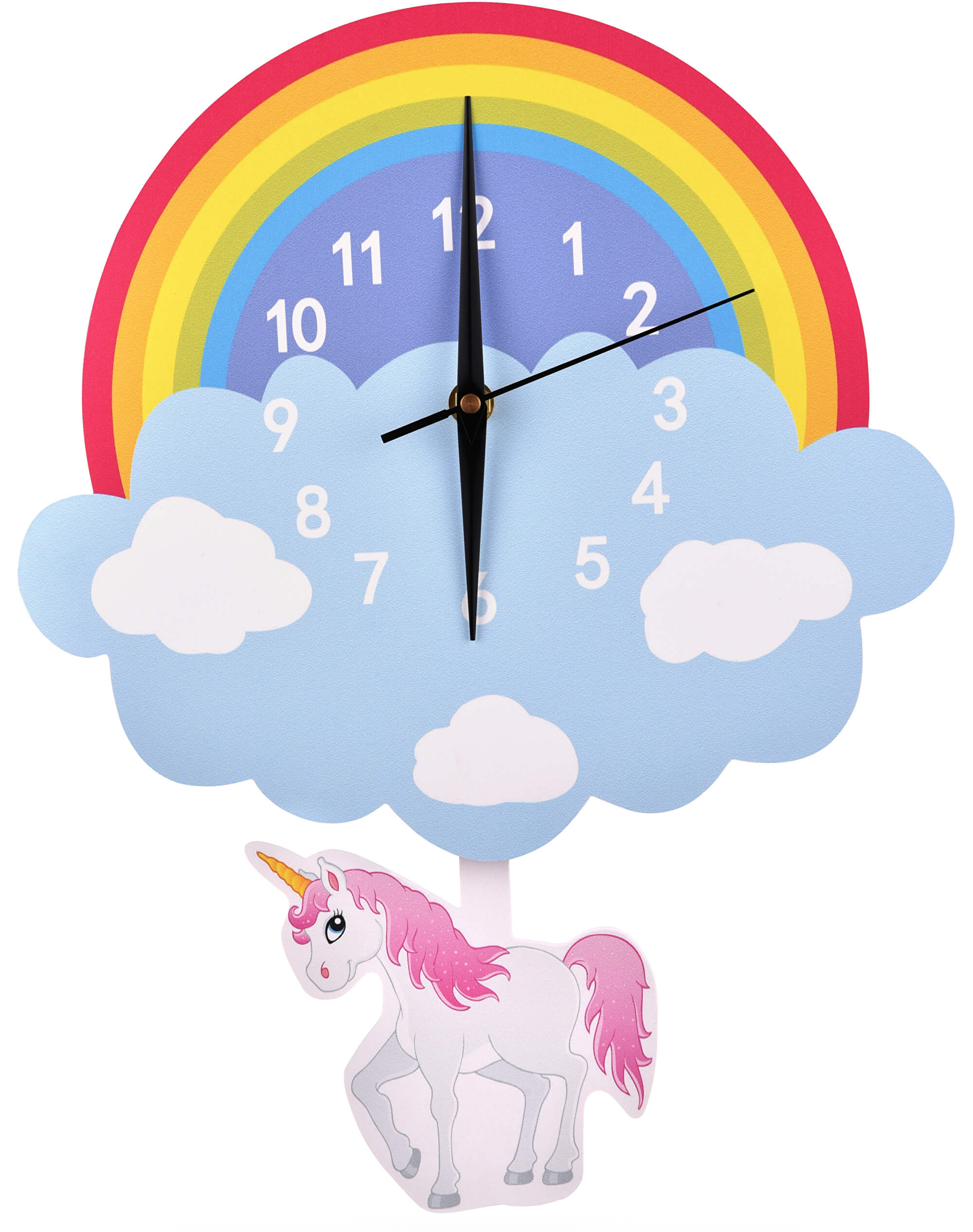 WeTime Nástěnné dřevěné hodiny - Jednorožec