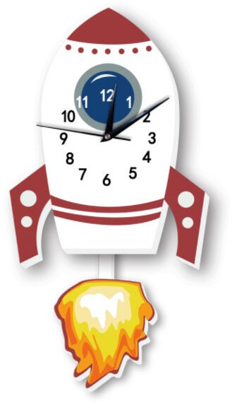 WeTime Nástěnné dřevěné hodiny - Raketa