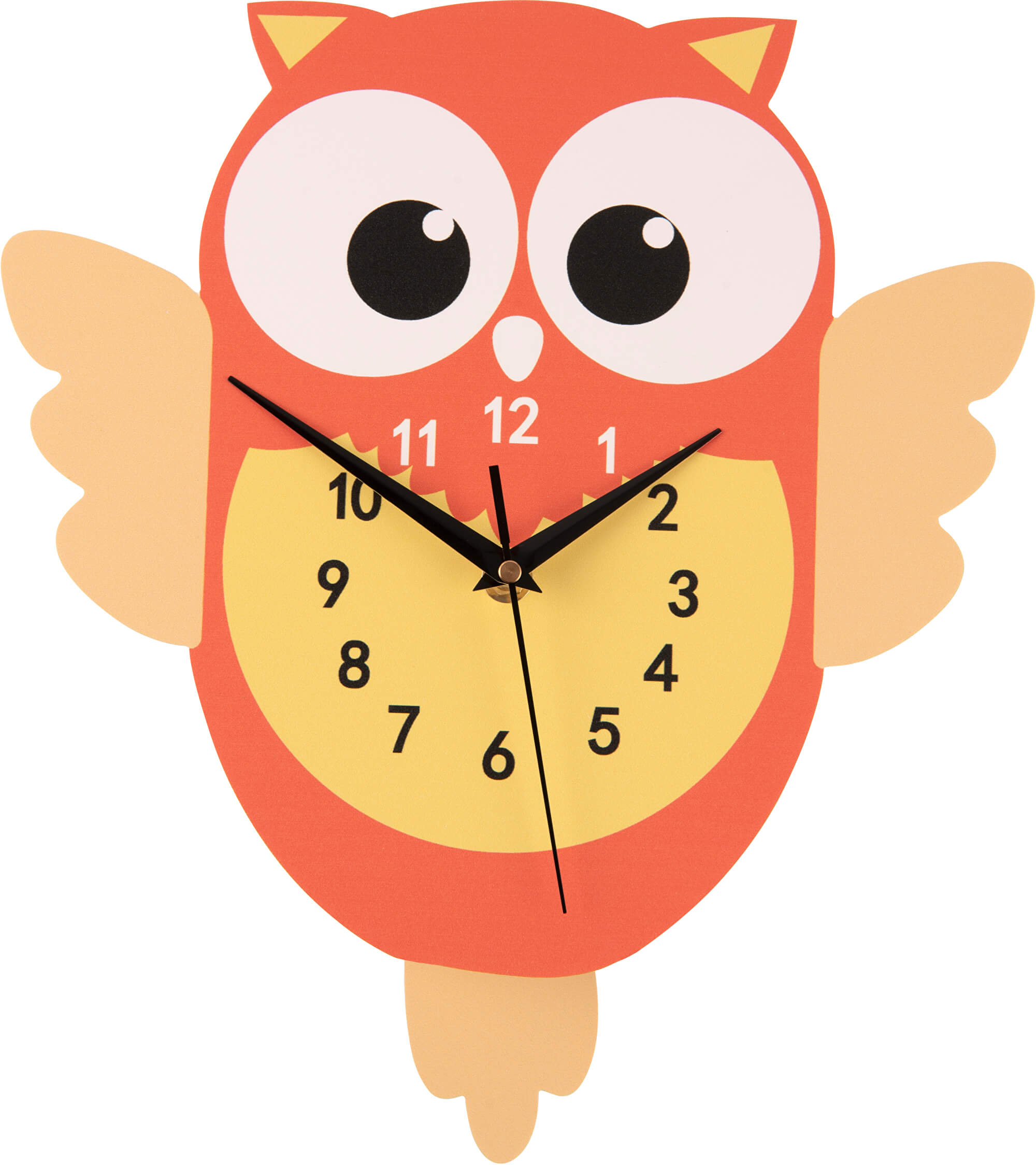 WeTime Nástěnné dřevěné hodiny - Sova