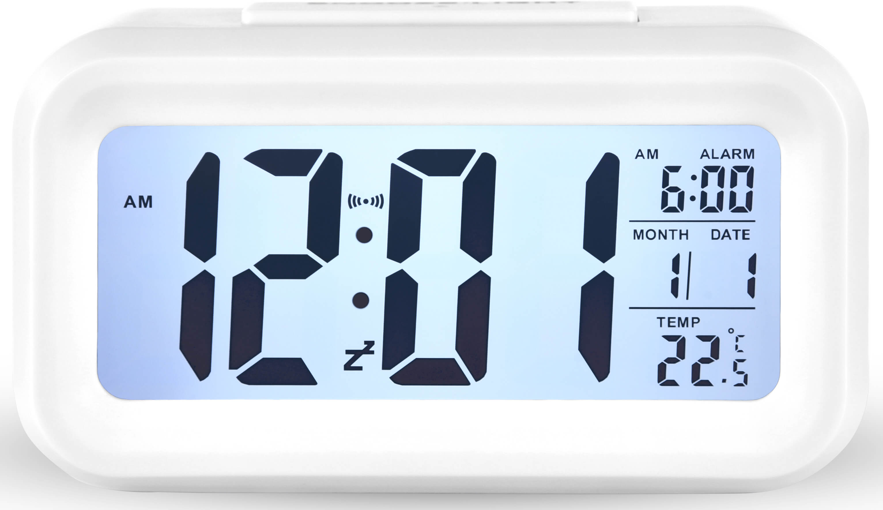 WeTime Stolní digitální hodiny s budíkem - bílé