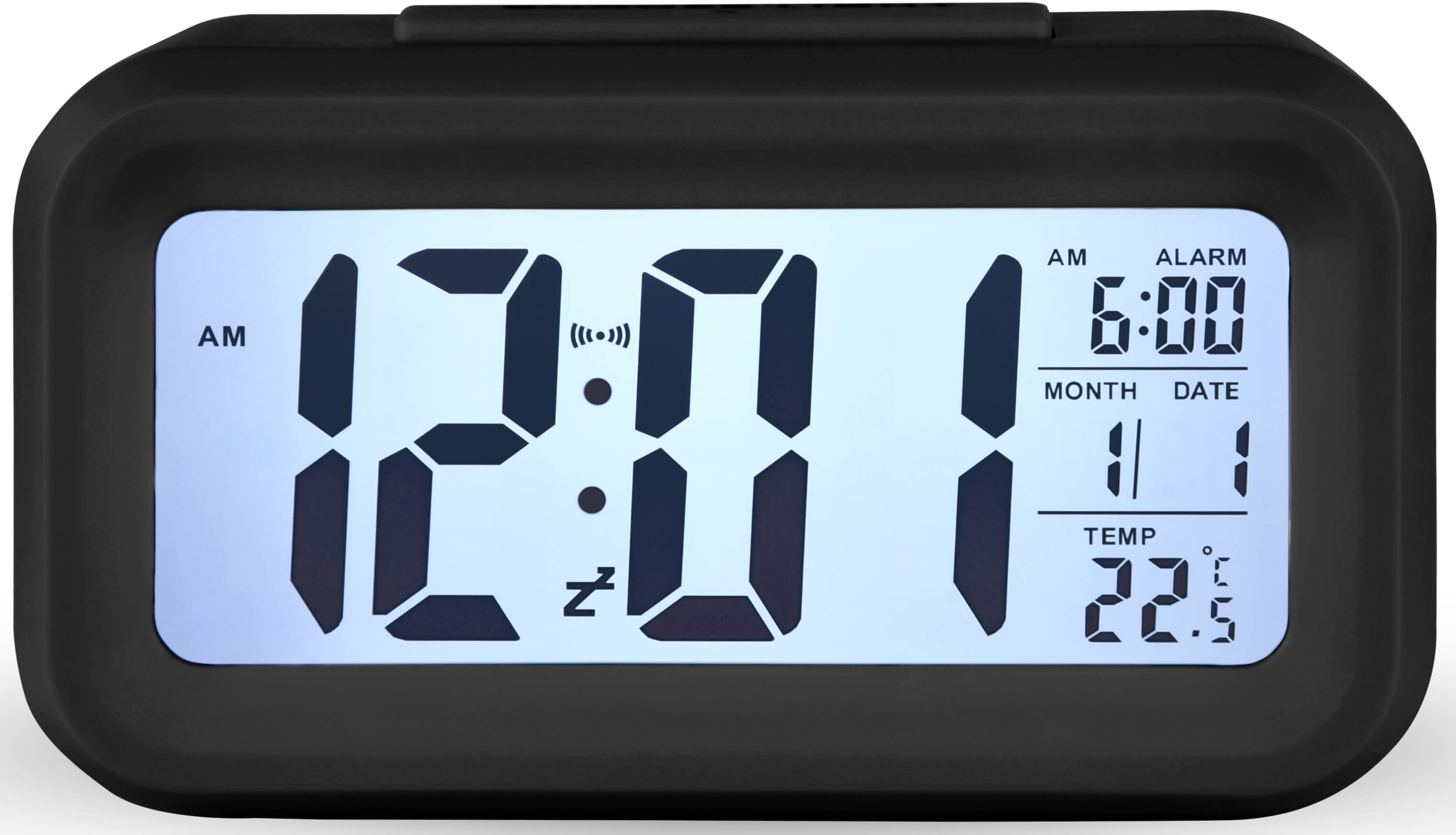 WeTime Stolní digitální hodiny s budíkem - černé