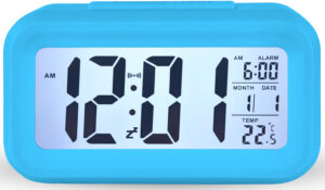 WeTime Stoln&iacute; digit&aacute;ln&iacute; hodiny s bud&iacute;kem - modr&eacute;