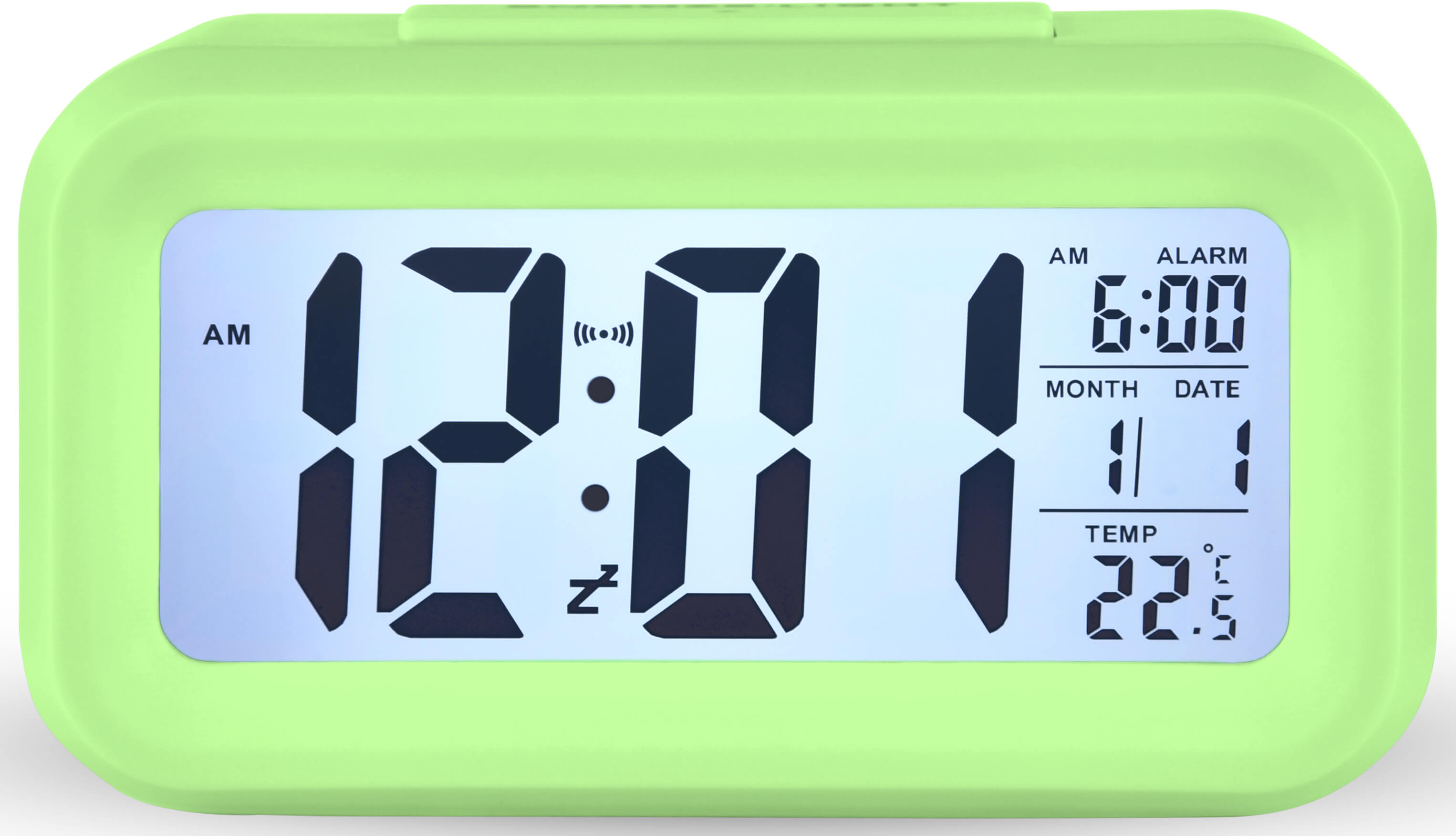 WeTime Stolní digitální hodiny s budíkem - zelené