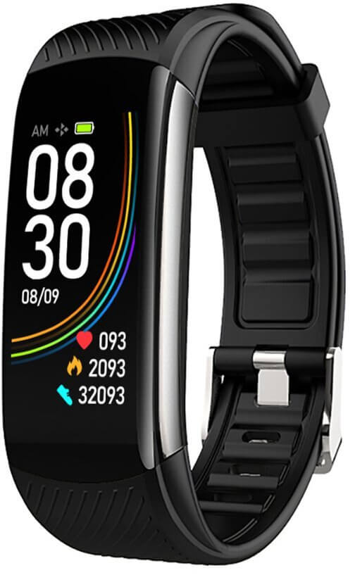 Wotchi Fitness náramek s teploměrem WT10B - Black