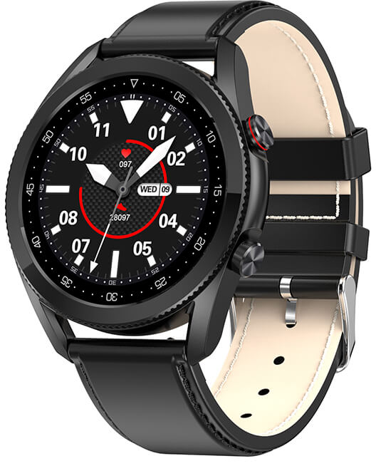 Wotchi Smartwatch W21B - Black Leather