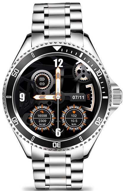 Wotchi Smartwatch W69SBK - Silver+Black - SLEVA