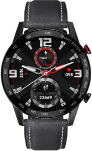 Wotchi Smartwatch WO95BL - Black Leather - SLEVA