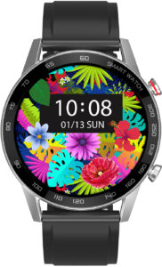 Wotchi Smartwatch WO95SBS - Silver+Black Silicon - SLEVA