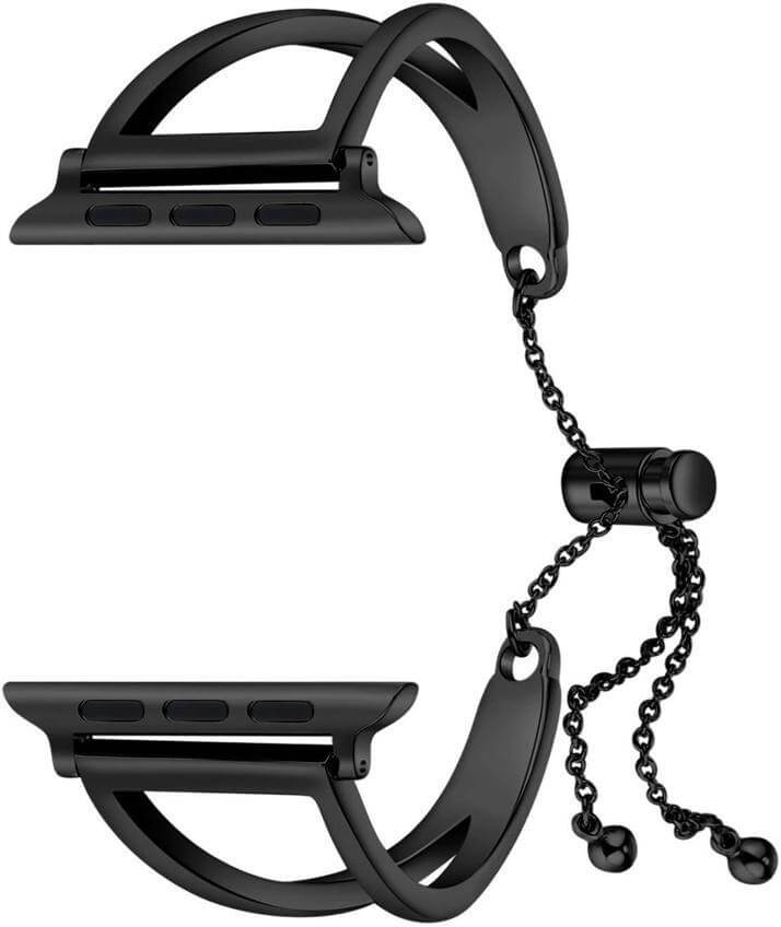 4wrist Nastavitelný ocelový tah pro Apple Watch - Černý 42/44 mm