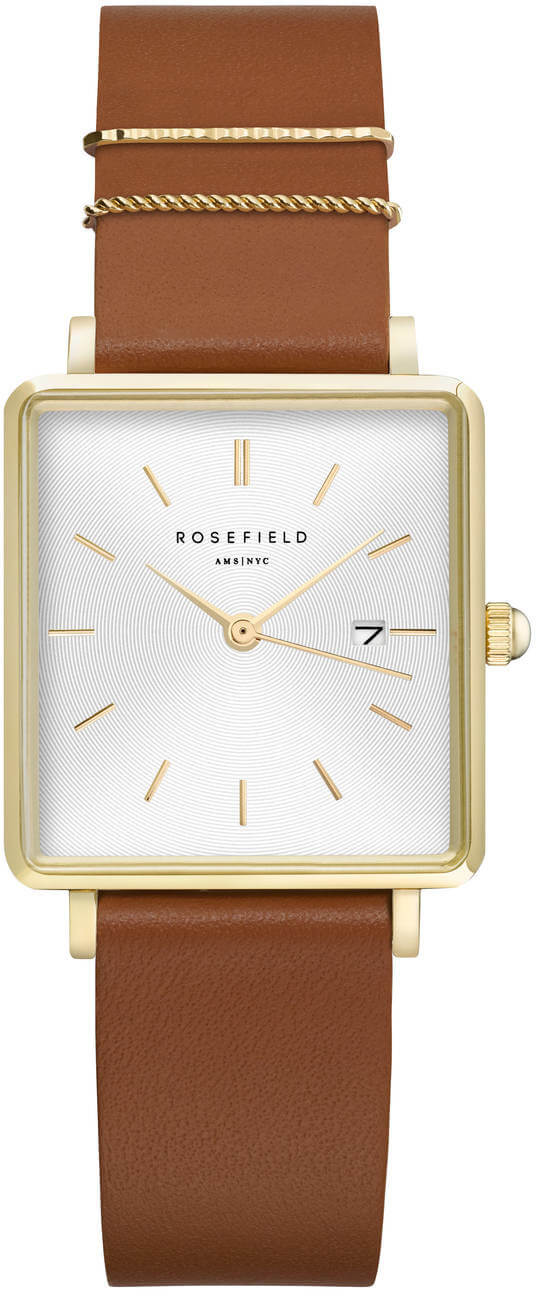 Rosefield The Boxy White Sunray Cognac Gold QSCG-Q029