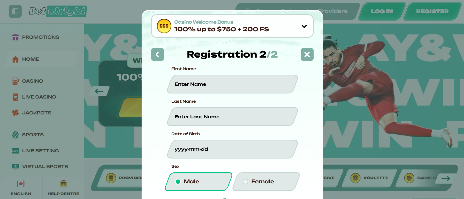 Betalright online sázení